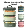 3-lagige Bento Lunchbox 2000ml – Auslaufsicher & Produktbild-Vorschau 1