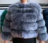 Damen Kunstpelz Mantel Kurzer Faux Pelz Winterjacke Produktbild-Vorschau 4