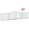 vidaXL Gabionen mit Hochbogen 2 Stk. 400x50x80/100cm Produktbild-Vorschau 1