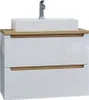 Waschtisch und Hängesäule 80cm Livia mit 2 Schubladen, Weiß Produktbild-Vorschau 3