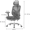 A diagram showing the dimensions of an office chair. Náhľad obrázku produktu