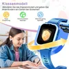 A young girl is writing in a notebook while a smartwatch is displayed prominently. Produktbild-Vorschau