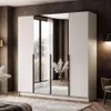 A bedroom setting with a wardrobe. Produktbild-Vorschau