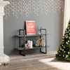 vidaXL Bücherregal 2 Fächer Grau 100x30x70 cm Kiefer Produktbild-Vorschau 3