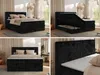 MKS MEBLE Boxspringbett 200x200 Schwarz Cord, Boxspringbett Produktbild-Vorschau 2