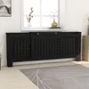 vidaXL MDF Heizkörperverkleidung Schwarz 205 cm Produktbild-Vorschau 2