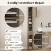Mobiletto alto per bagno con illuminazione, cassetto e Anteprima dell’immagine prodotto 3