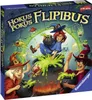 The image shows the box art for a board game called Hokus Pokus Flipibus. It features cartoonish illustrations of witches and magical elements. Anteprima dell’immagine prodotto