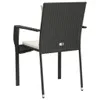 vidaXL Gartenstühle mit Kissen 2 Stk. Poly Rattan Schwarz Produktbild-Vorschau 7
