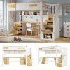 Letto a soppalco 90x200 cm in legno con scrivania, Anteprima dell’immagine prodotto 5