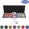 Jayseuw 500 Pokerchips Spiel Pokerset Pokerkoffer Set mit Produktbild-Vorschau 1