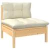 9-tlg. Garten-Lounge-Set mit Creme Kissen Massivholz Kiefer Produktbild-Vorschau 5
