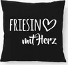Huuraa Kissen Friesin mit Herz 40x40cm mit Füllung Black Produktbild-Vorschau 1