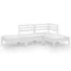 vidaXL 4-tlg. Garten-Lounge-Set Weiß Massivholz Kiefer Produktbild-Vorschau 1
