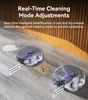 A robot vacuum cleaner is shown cleaning a floor, with diagrams illustrating its cleaning modes for wet and dry messes. Anteprima dell’immagine prodotto