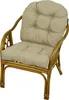 A rattan armchair with beige cushions, shown against a white background. Produktbild-Vorschau