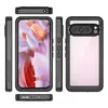 Multiple views of a black phone case with a transparent back, displayed on a white background. Produktbild-Vorschau