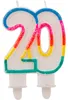 1 KERZE 20. Geburtstag , Zahl 20 BUNT KUCHENKERZE Produktbild-Vorschau 3
