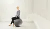 Sitzball Gymnastikball Sitting Ball zum aufpumpen Felt grau Produktbild-Vorschau 3