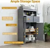 COSTWAY Mobile da bagno, mobile da bagno con 2 ante e 2 Anteprima dell’immagine prodotto 4