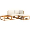 4-tlg. Gartensofa-Set mit Kissen Holz Akazie & Rattan Produktbild-Vorschau 1