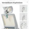 Bürostuhl Mesh Beige, Schreibtischstuhl Kopfstütze Produktbild-Vorschau 8