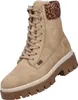 Auf dem Bild ist ein beiger Stiefel von der rechten Seite zu sehen. Er hat eine klare Struktur und eine robuste Sohle die den sportlichen Look unterstreicht. Produktbild-Vorschau