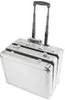 A silver aluminum trolley case with a retractable handle is shown against a white background. Anteprima dell’immagine prodotto