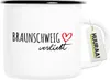Huuraa Emaille Tasse Braunschweig verliebt 300ml Vintage Produktbild-Vorschau 1