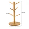A wooden mug tree stand with dimensions indicated. Produktbild-Vorschau