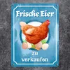 Frische Eier zu verkaufen Metallschild in 15x20 cm mit Huhn Produktbild-Vorschau 2