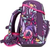 A side view of a purple backpack with a jungle-themed pattern. Produktbild-Vorschau