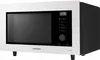 A white and black Samsung convection microwave oven is shown from a front-side angle against a white background. Voir les images du produit