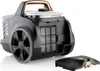 A vacuum cleaner with its filter compartment open, showing the filters and a detached accessory. Produktbild-Vorschau