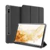 A black tablet case with a tablet inside, displayed on a white background. Produktbild-Vorschau