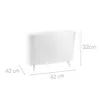 A white magazine rack with dimensions indicated. Podgląd zdjęcia produktu