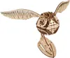 A 3D wooden puzzle model of a Golden Snitch from Harry Potter, displayed against a white background. Náhled obrázku produktu