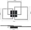 A diagram showing the dimensions of a modern ceiling light fixture. Voir les images du produit