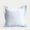 HOMLA DURGA Baumwoll-Kissenbezug blau mit Zierborte 45x45 Produktbild-Vorschau 1
