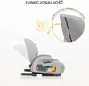 A side view of a gray car seat with an illustration highlighting a removable and washable cover. Produktbild-Vorschau