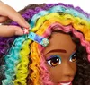 Tête de coiffure Barbie Neon Rainbow Curly Hair HMD79 Voir les images du produit 4