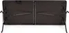 The underside of a folded brown plastic table with black metal legs. Produktbild-Vorschau