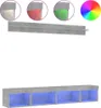 vidaXL 5-tlg. Wohnwand mit LED-Beleuchtung Betongrau Produktbild-Vorschau 1