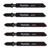 A set of five jigsaw blades, each with the brand name and model number printed on it. Produktbild-Vorschau