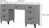 A diagram of a desk with dimensions indicated by measurement lines and text. Podgląd zdjęcia produktu