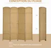 HOMCOM Paravent interieur en bois 4 panneaux 160 x 170 cm Voir les images du produit 7