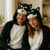 Pigiama Onesie Kigurumi Costume Travestimento Husky Nero Anteprima dell’immagine prodotto 8