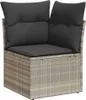 Gartensofa-set mit Kissen 7 pcs Hellgrau Poly-Rattan Produktbild-Vorschau 6