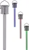 Four solar garden lights are displayed against a white background. One light is on the left, and three are to the right, arranged in a staggered pattern. Produktbild-Vorschau