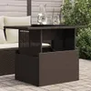 vidaXL Zahradní stůl se skleněnou deskou hnědý 100x55x73 cm Náhled obrázku produktu 2